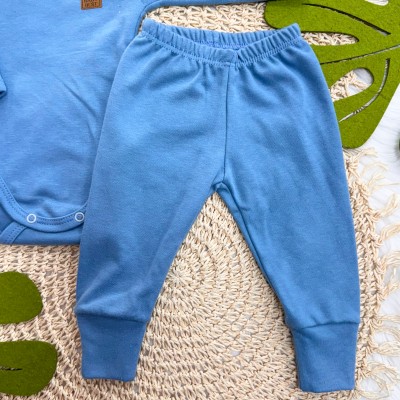 Conj. Body e Calça 100% Algodão Pima com Proteção UV50+ - Azul Jeans